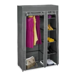 relaxdays Stoffschrank »Stoffschrank mit Kleiderstange« Anthrazit