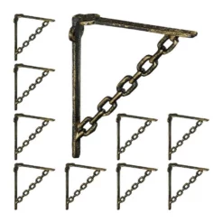 relaxdays Wandregalhalter »10 x Regalwinkel Gusseisen Kette bronze«
