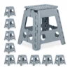 relaxdays Tritthocker »10 x Klapphocker faltbar XL hellgrau«