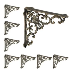 relaxdays Wandregalhalter »8 x Regalwinkel antik bronze«
