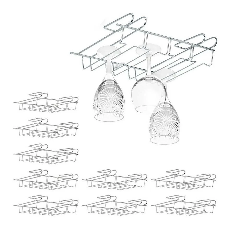 relaxdays Gläserhalter »10 x Weinglashalter Schrankeinsatz«