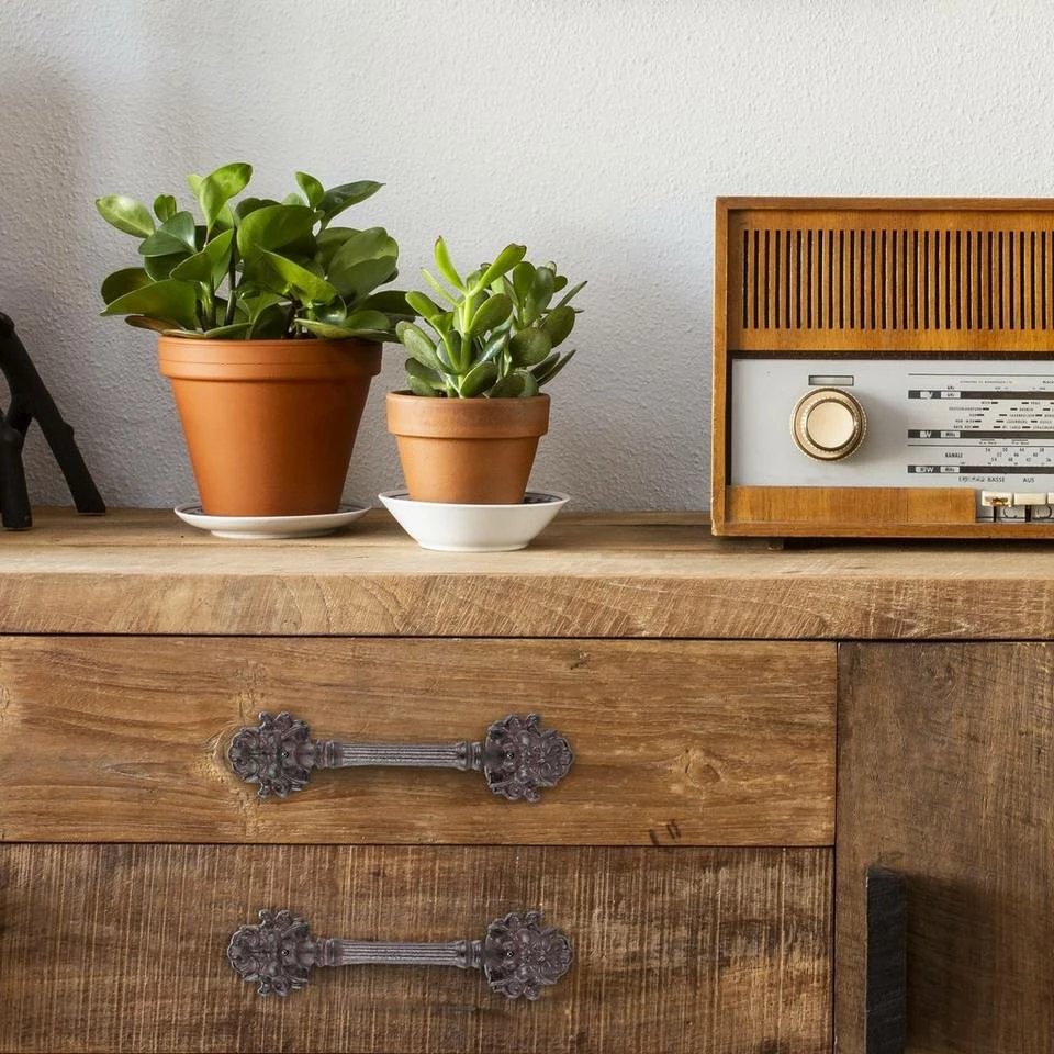 relaxdays Möbelgriff »Möbelgriffe Vintage 2er Set«, Braun Grau, Braun Gold – Bild 2