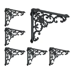 relaxdays Wandregalhalter »6 x Regalwinkel antik schwarz«