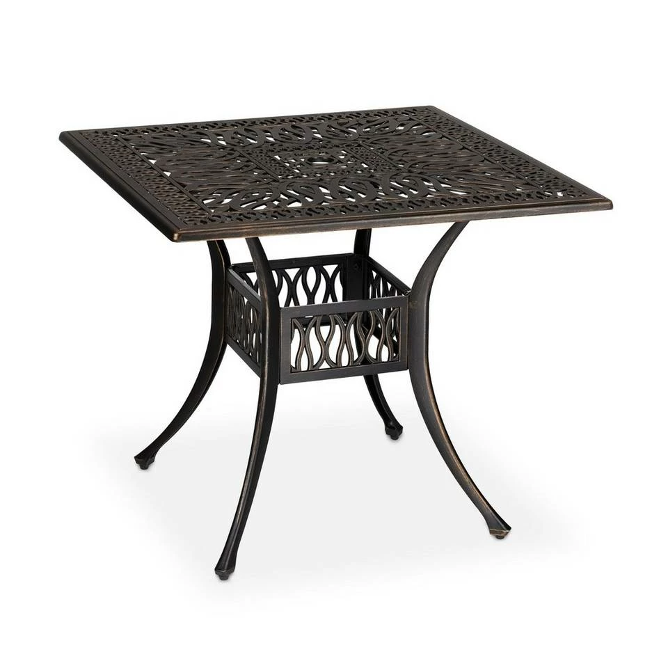 relaxdays Gartentisch »Eckiger Gartentisch mit Schirmloch«, Schwarz-Bronze – Bild 9