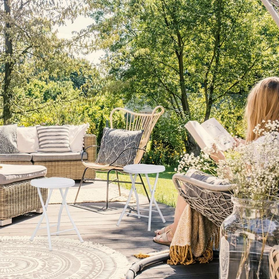 relaxdays Barhocker »Klapphocker BASTIAN«, Weiß Weiß, Dunkelbraun, Schwarz – Bild 2