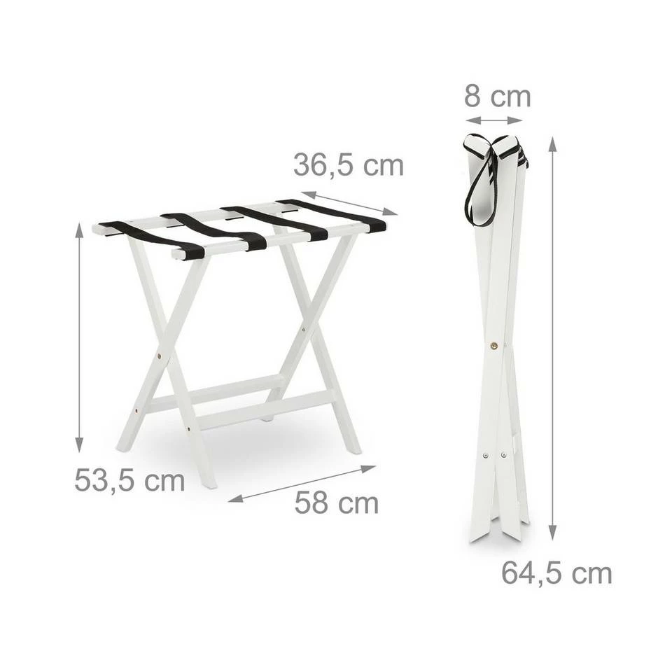 relaxdays Ablagetisch »Kofferständer klappbar in Weiß« – Bild 4