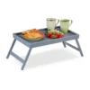 relaxdays Tabletttisch »Betttablett Bambus grau«