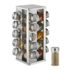 relaxdays Gewürzkarussell »Gewürzkarussell eckig mit 20 Gläsern«