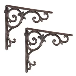 relaxdays Wandregalhalter »2 x Regalwinkel antik braun«