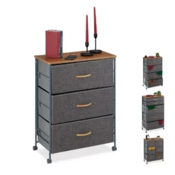 relaxdays Beistellschrank »Schubladenschrank mit Rollen« A