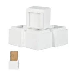 relaxdays Erhöhungs-Set »Möbelerhöher 4er Set in versch. Farben«, Weiß Braun, Hellbraun, Wei&szlig;, Schwarz