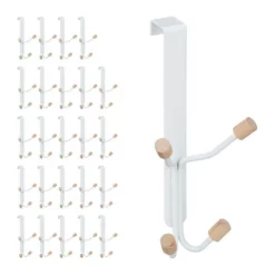 Türhaken »25 x Türhaken vierfach«, relaxdays