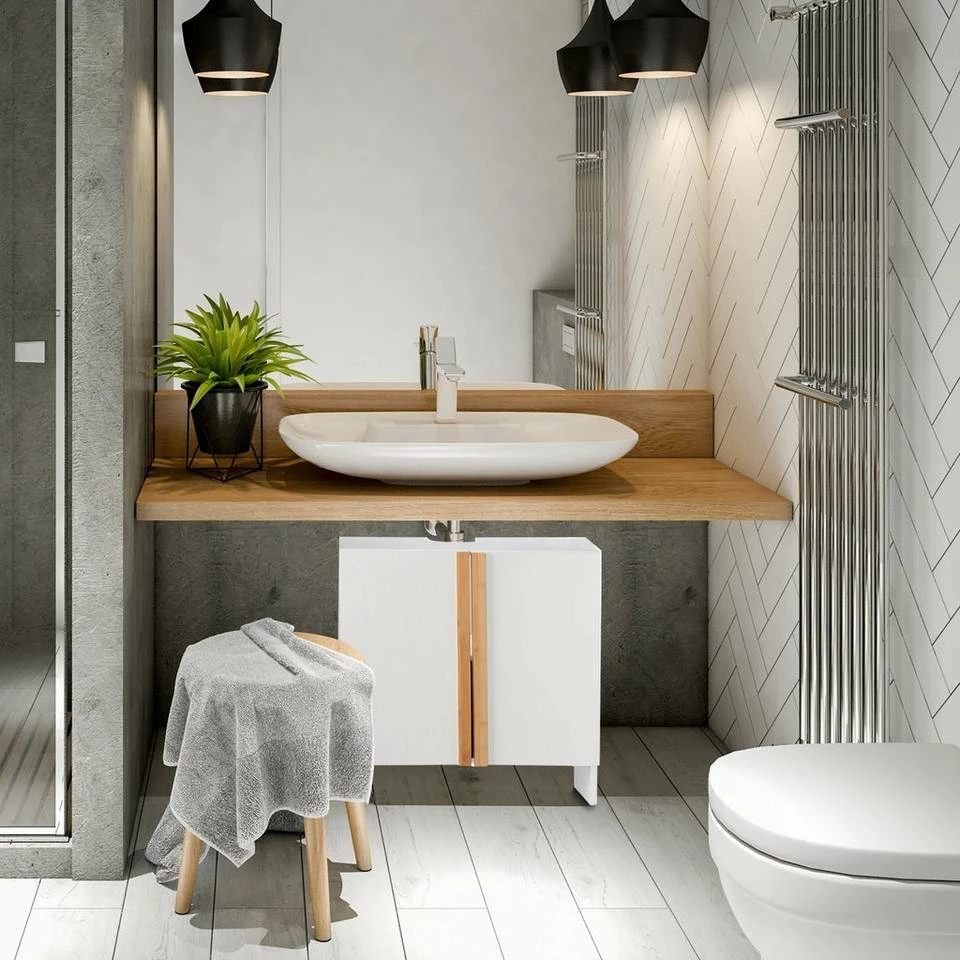 relaxdays Waschbeckenunterschrank »Weißer Waschbeckenunterschrank« – Bild 2