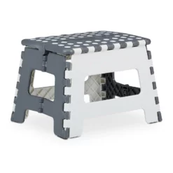 relaxdays Fußhocker »1 x klappbarer Tritthocker in Weiß-Grau«
