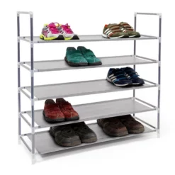 relaxdays Schuhregal »1 x Schuhregal für 20 Paar Schuhe grau«