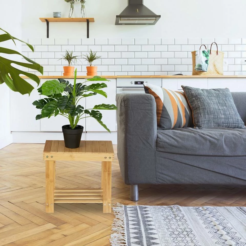 relaxdays Fußhocker »Große Fußbank aus Bambus« – Bild 2