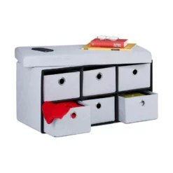 relaxdays Sitzbank »Sitzbank mit Stauraum«, Grau