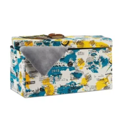 relaxdays Sitzbank »Faltbare Sitzbank zur Aufbewahrung«, A Wei&szlig; Blau Gelb, Creme Schwarz, Creme Schwarz Rot