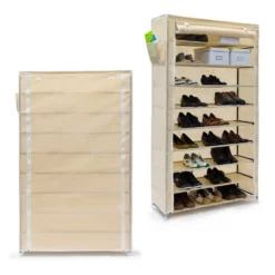 relaxdays Schuhschrank »2 x Schuhschrank VALENTIN hoch beige«