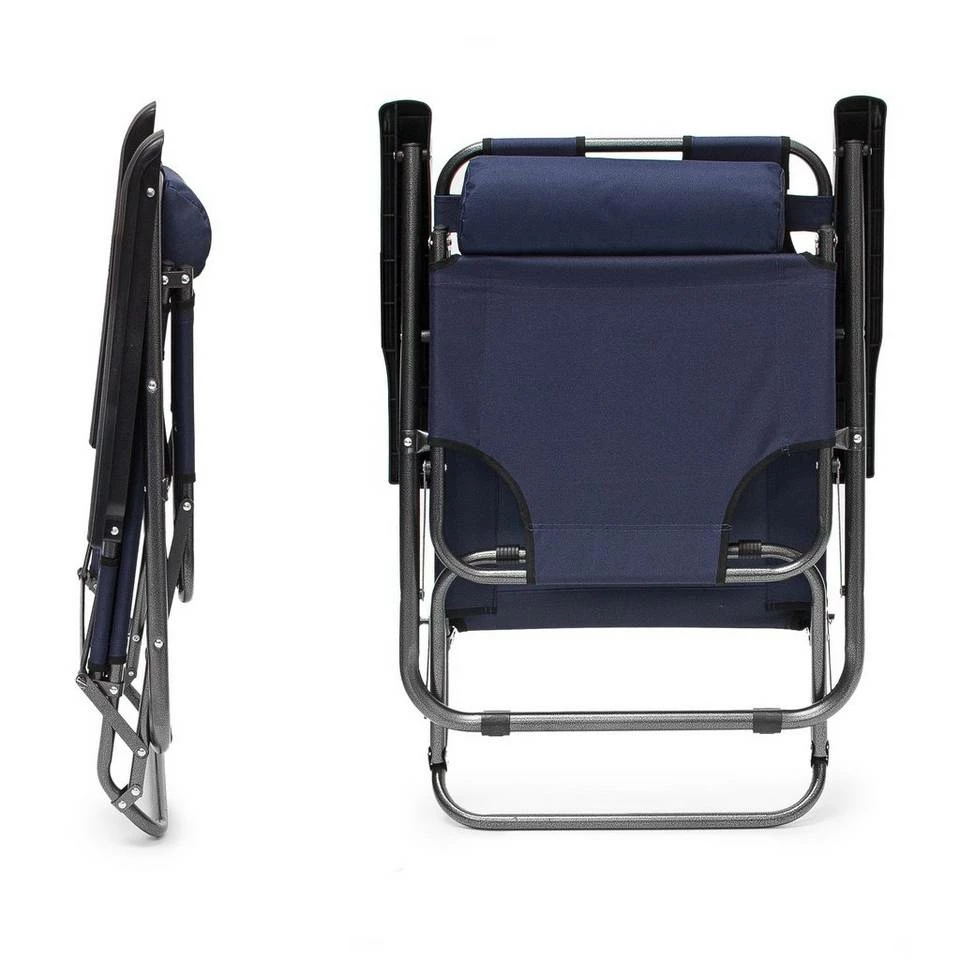 relaxdays Gartenliege »1 x Sonnenliege klappbar dunkelblau« – Bild 6