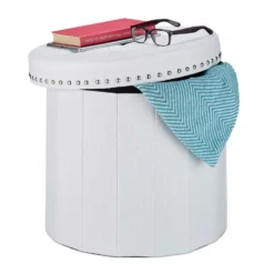 relaxdays Sitzhocker »Sitzhocker mit Stauraum«, Weiß Braun Silber, Grau Silber, Weiß Silber, Schwarz Silber