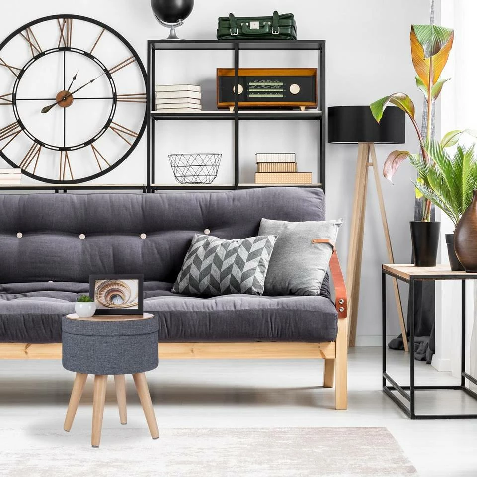 relaxdays Stauraumhocker »Runder Sitzhocker mit Tischfunktion« – Bild 5