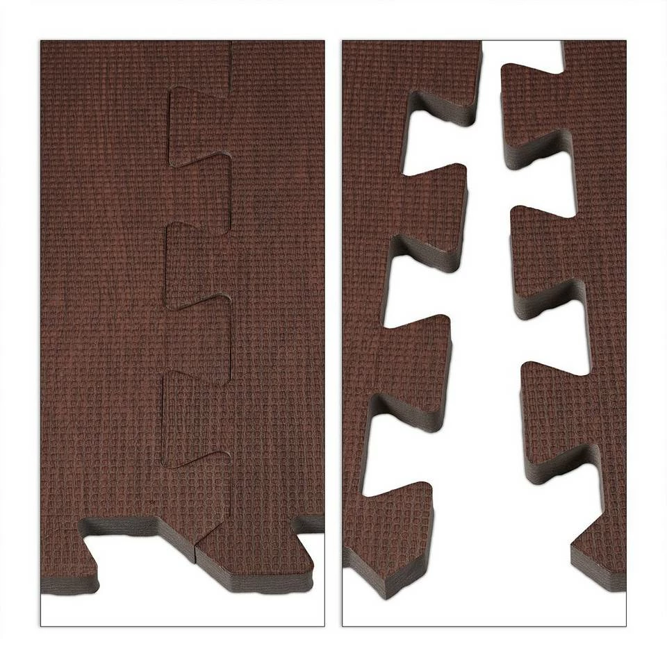 relaxdays Bodenschutzmatte »Bodenschutzmatte in Holzoptik 9er Set«, Dunkelbraun Weiß, Hellbraun – Bild 6