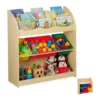 relaxdays Standregal »Kinderregal mit Aufbewahrungsboxen«, B Hellbraun Gelb Rot, Hellbraun Dunkelblau Rot