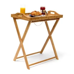 relaxdays Tabletttisch »Tabletttisch Bambus 63,5 cm natur«