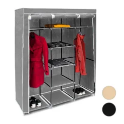 relaxdays Stoffschrank »1 x Stoffkleiderschrank XXL anthrazit«