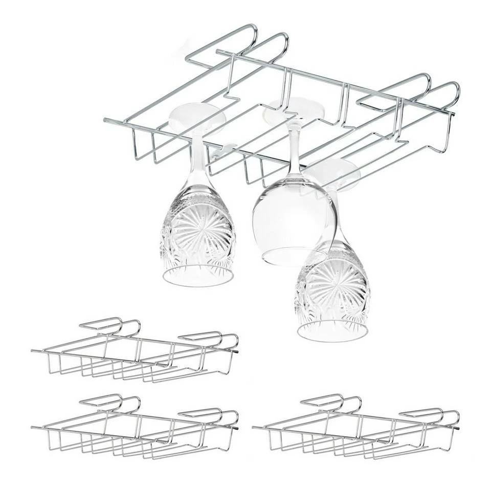 relaxdays Gläserhalter »4 x Weinglashalter Schrankeinsatz«