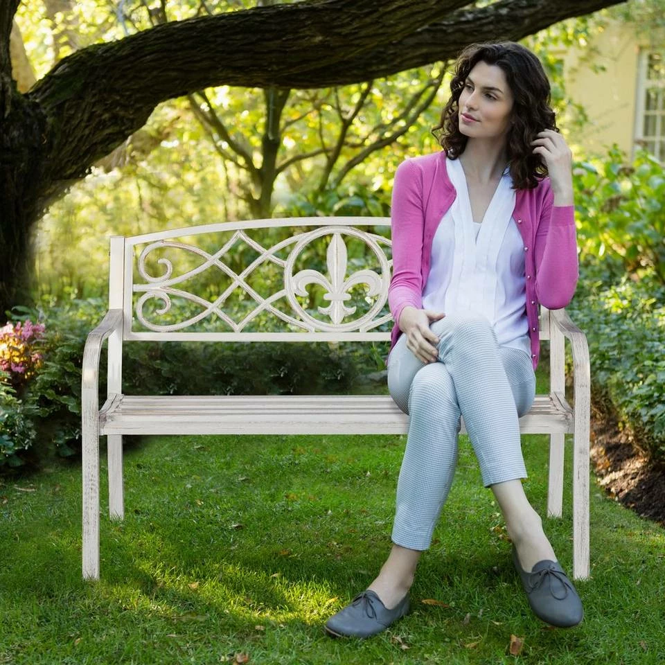 relaxdays Gartenbank »Gartenbank aus Metall« – Bild 3