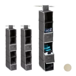 relaxdays Hängeregal »3 x Hängeregal Kleiderschrank anthrazit«