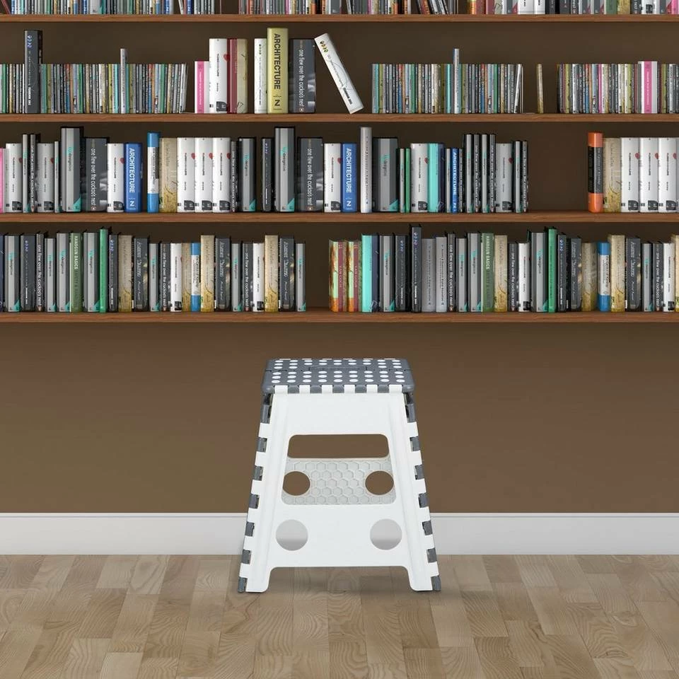 relaxdays Fußhocker »1 x XL Tritthocker in Weiß-Grau« – Bild 2