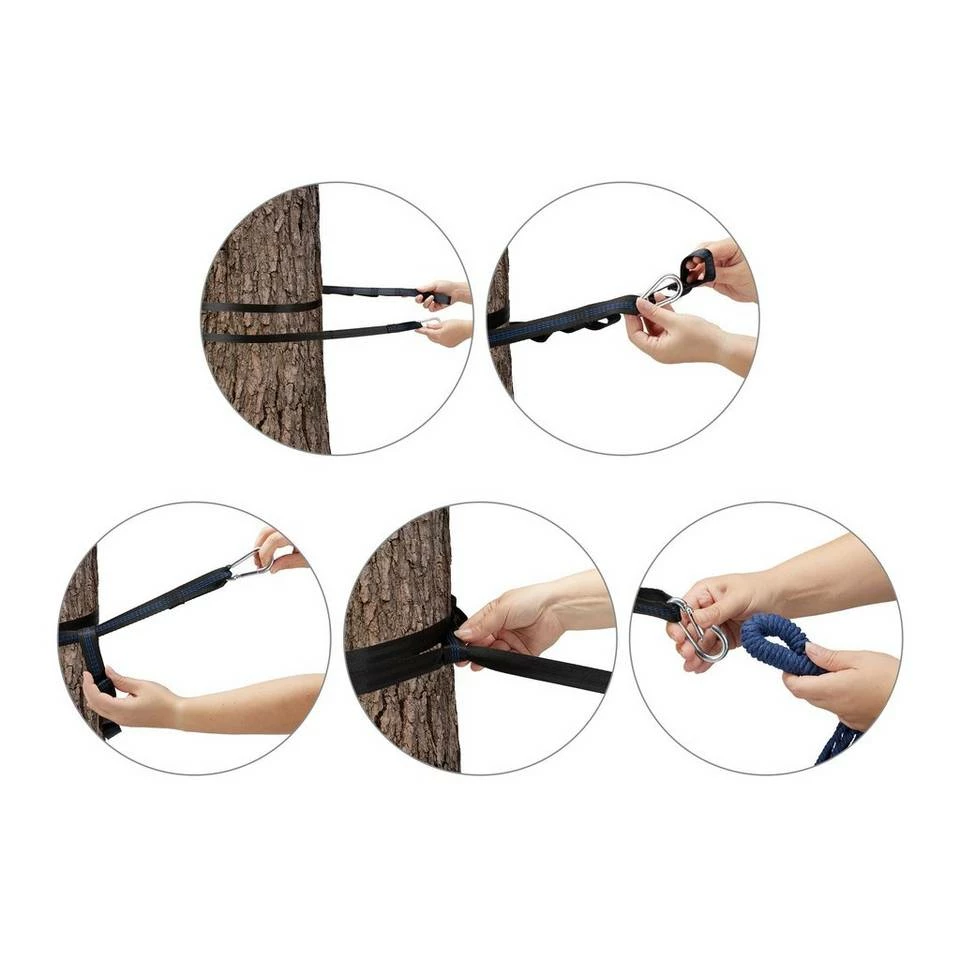 relaxdays Hängematte »Hängematte XXL Baumwolle«, Türkis Dunkelblau Grün, Gelb Lila Rot, Weiß Grau, Weiß Braun Grau – Bild 7