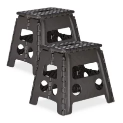 relaxdays Tritthocker »2 x Klapphocker faltbar L dunkelgrau«