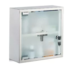 relaxdays Medizinschrank »Medizinschrank Edelstahl quadratisch«