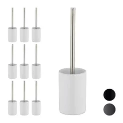 relaxdays Badezimmer-Set »10 x WC-Garnitur Keramik weiß«