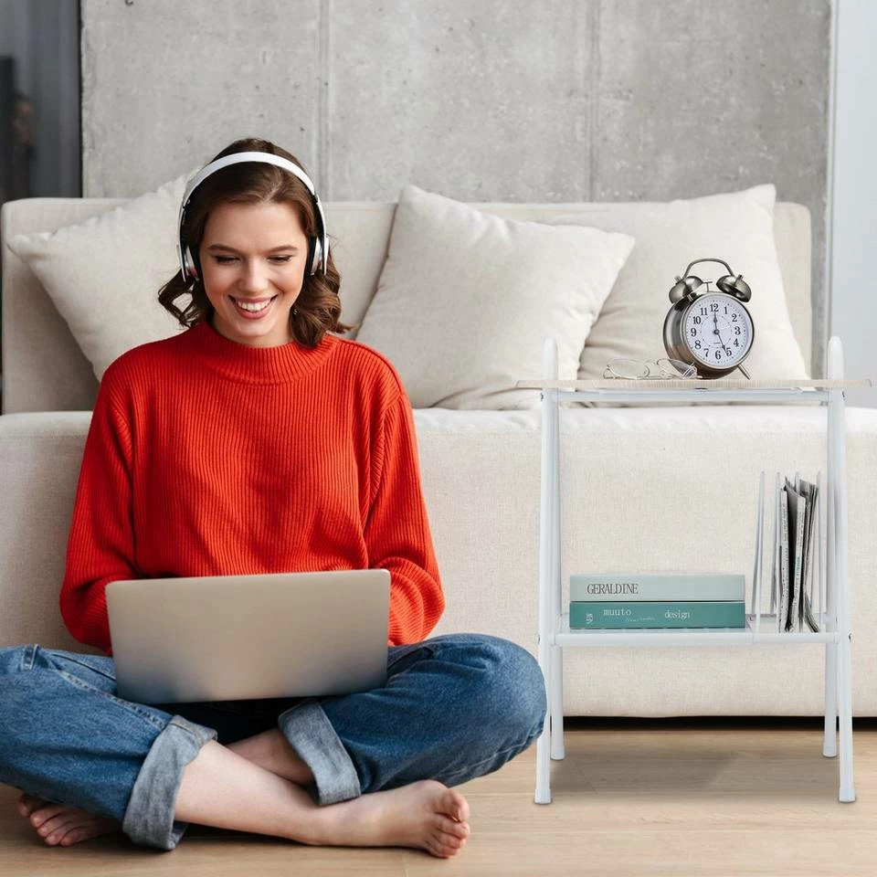 relaxdays Beistelltisch »Beistelltisch mit Zeitungsständer« – Bild 3