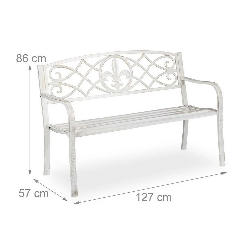 relaxdays Gartenbank »Gartenbank aus Metall« – Bild 4