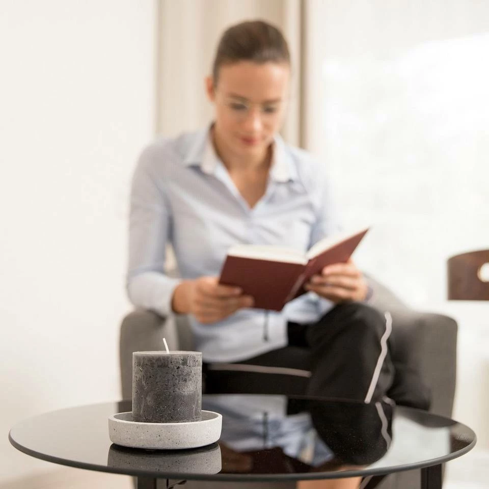 relaxdays Beistelltisch »Beistelltisch Glas Metall rund«, Schwarz Weiß – Bild 3