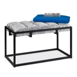 relaxdays Polsterbank »Edle Sitzbank mit Samtbezug«