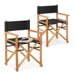 relaxdays Regiestuhl »Schwarzer Regiestuhl im 2er Set« (2 Stück)