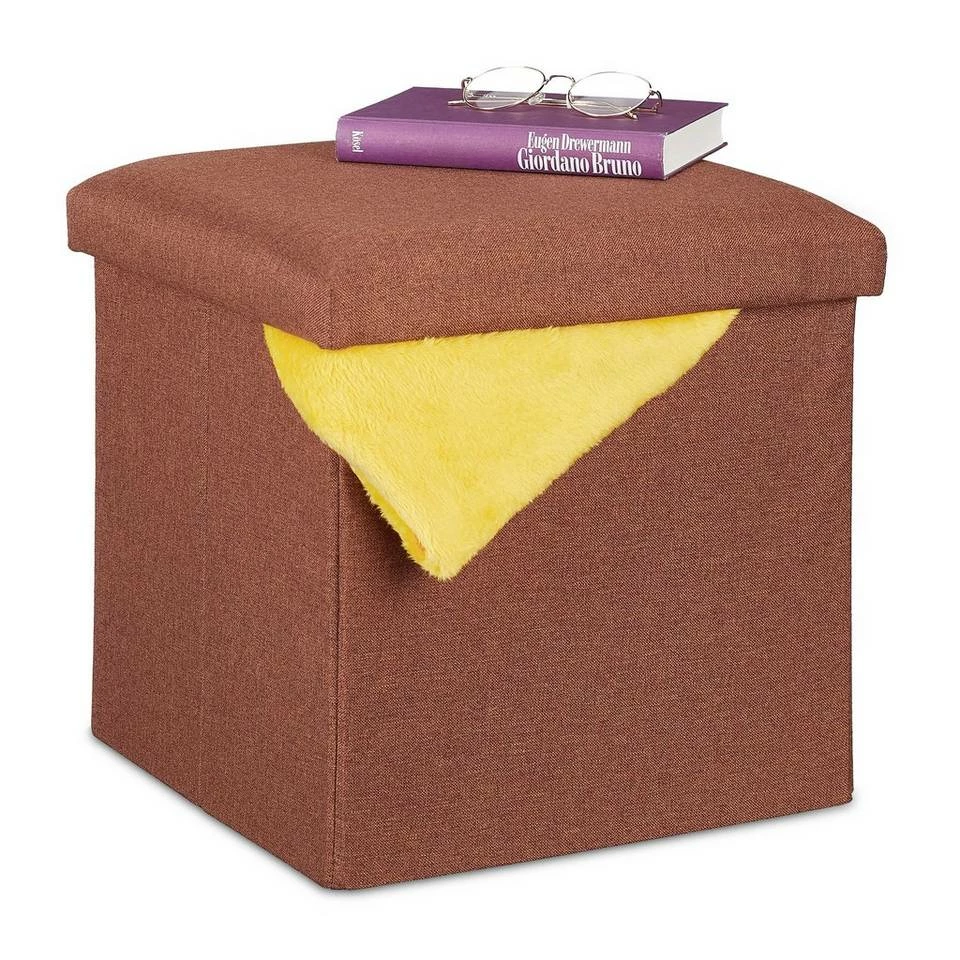 relaxdays Sitzhocker »Sitzhocker mit Stauraum«, Braun Grau, Anthrazit, Weiß