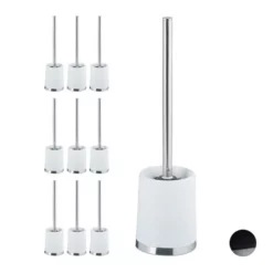 relaxdays Badezimmer-Set »10 x WC-Garnitur rund weiß«