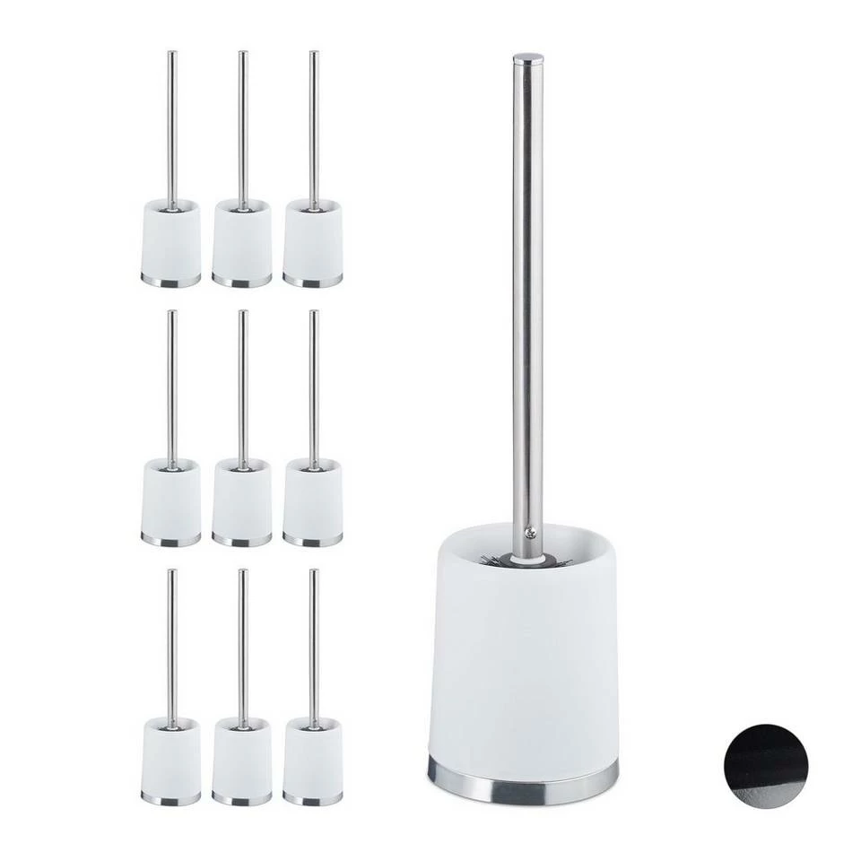 relaxdays Badezimmer-Set »10 x WC-Garnitur rund weiß«