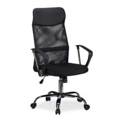 relaxdays Drehstuhl »Bürostuhl Drehstuhl verschiedene Farben«, Schwarz Silber Silber, Schwarz Silber