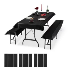 relaxdays Bierzeltgarnitur »12x Bierzeltgarnitur Auflage schwarz«