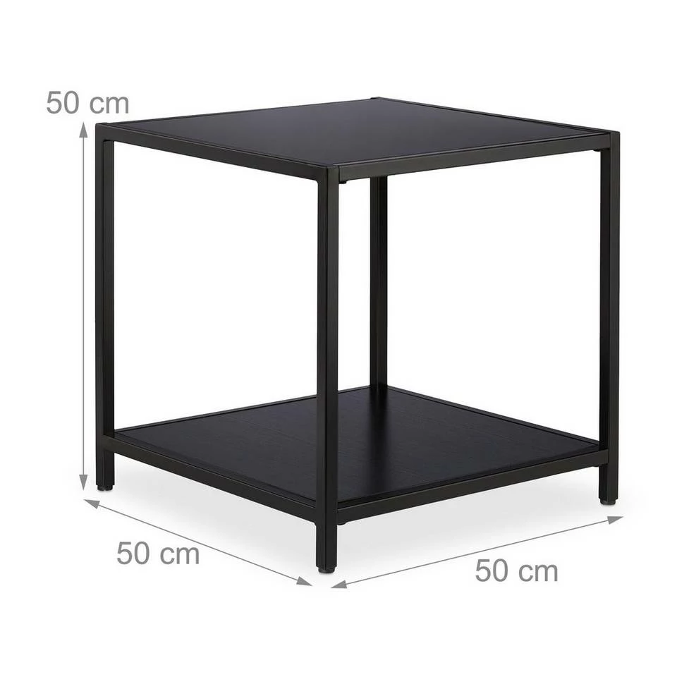 relaxdays Beistelltisch »Beistelltisch mit Schwarzglas« – Bild 4