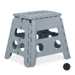 relaxdays Tritthocker »Klapphocker faltbar L«, hellgrau Grau Weiß, Anthrazit Weiß, Weiß Schwarz